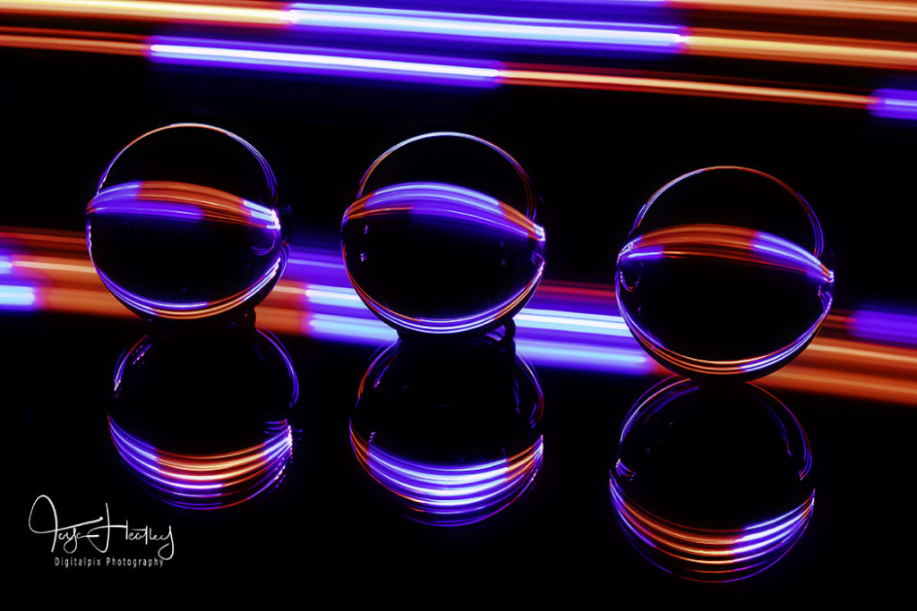 light painting with crystal balls