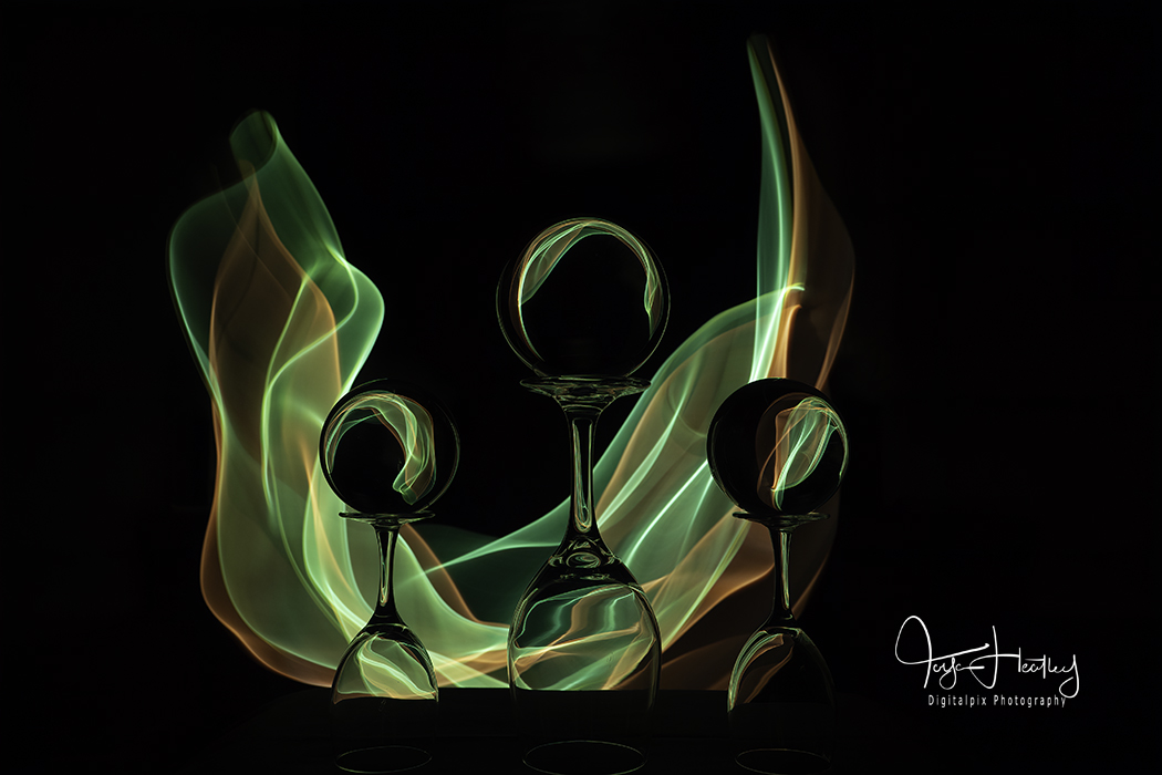 light painting with crystal balls